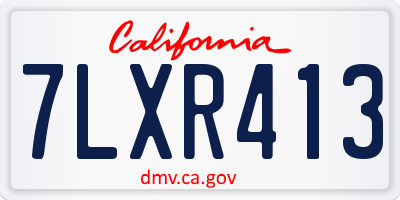CA license plate 7LXR413