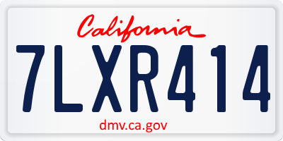 CA license plate 7LXR414