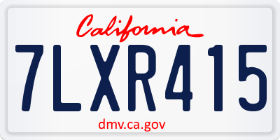 CA license plate 7LXR415