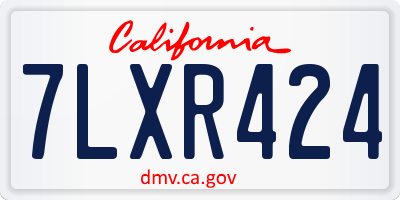 CA license plate 7LXR424