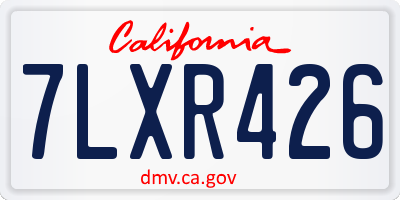 CA license plate 7LXR426