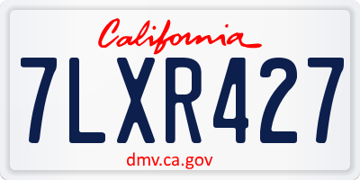 CA license plate 7LXR427
