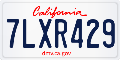 CA license plate 7LXR429