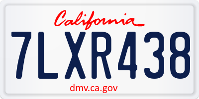 CA license plate 7LXR438