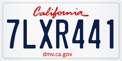 CA license plate 7LXR441