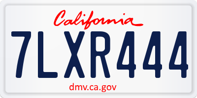 CA license plate 7LXR444
