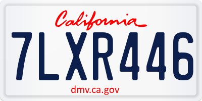 CA license plate 7LXR446