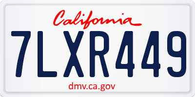 CA license plate 7LXR449