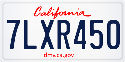 CA license plate 7LXR450