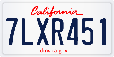 CA license plate 7LXR451