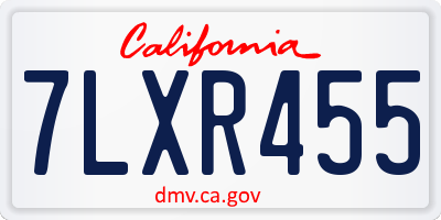 CA license plate 7LXR455