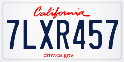 CA license plate 7LXR457