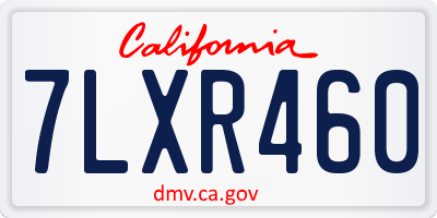 CA license plate 7LXR460