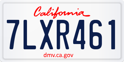 CA license plate 7LXR461