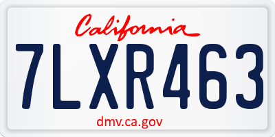 CA license plate 7LXR463