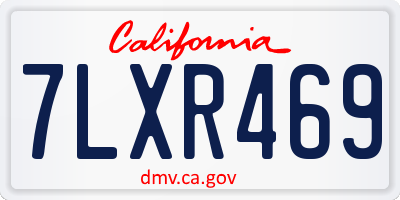 CA license plate 7LXR469