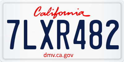 CA license plate 7LXR482