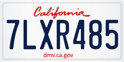 CA license plate 7LXR485