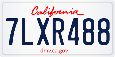 CA license plate 7LXR488
