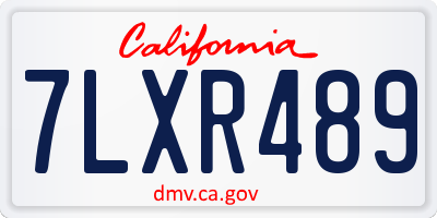 CA license plate 7LXR489