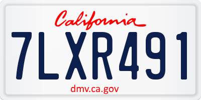CA license plate 7LXR491