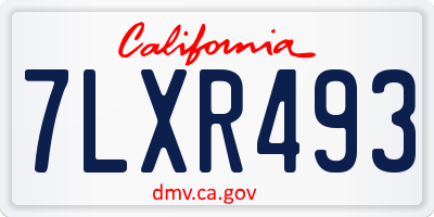 CA license plate 7LXR493