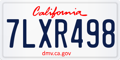 CA license plate 7LXR498
