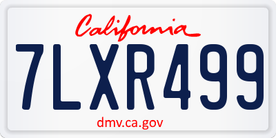 CA license plate 7LXR499