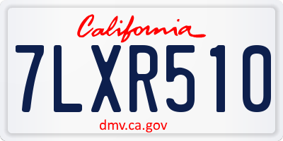 CA license plate 7LXR510