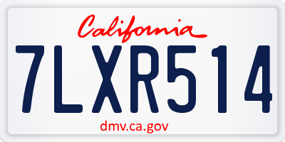 CA license plate 7LXR514
