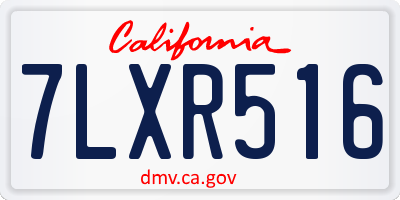 CA license plate 7LXR516