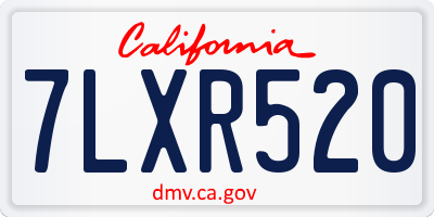 CA license plate 7LXR520
