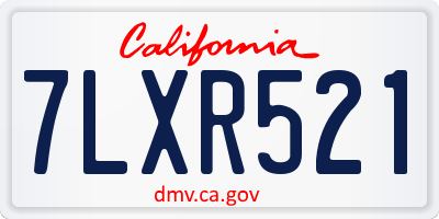 CA license plate 7LXR521