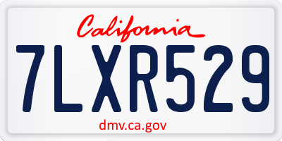 CA license plate 7LXR529