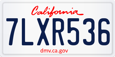 CA license plate 7LXR536