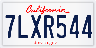 CA license plate 7LXR544