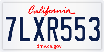 CA license plate 7LXR553
