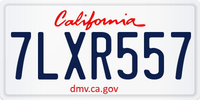 CA license plate 7LXR557