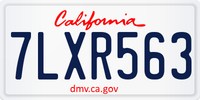 CA license plate 7LXR563