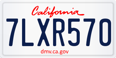 CA license plate 7LXR570