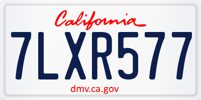 CA license plate 7LXR577