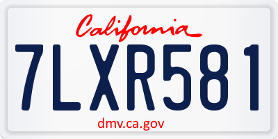 CA license plate 7LXR581