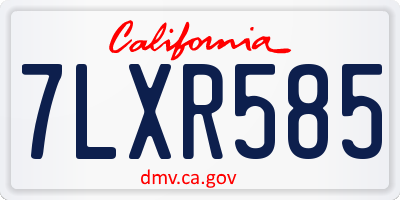 CA license plate 7LXR585