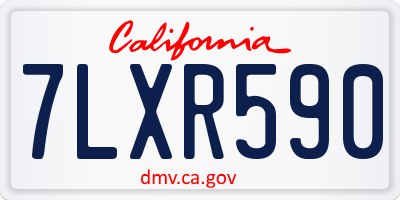 CA license plate 7LXR590