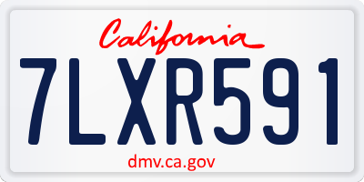 CA license plate 7LXR591