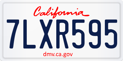 CA license plate 7LXR595