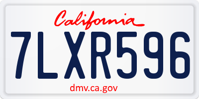 CA license plate 7LXR596