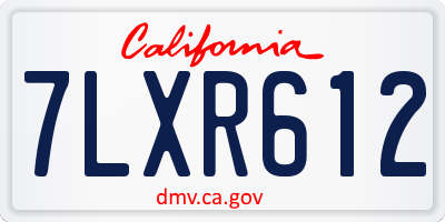 CA license plate 7LXR612