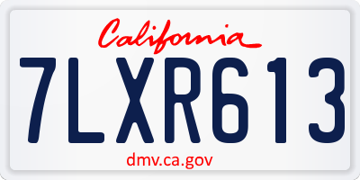 CA license plate 7LXR613