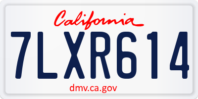 CA license plate 7LXR614